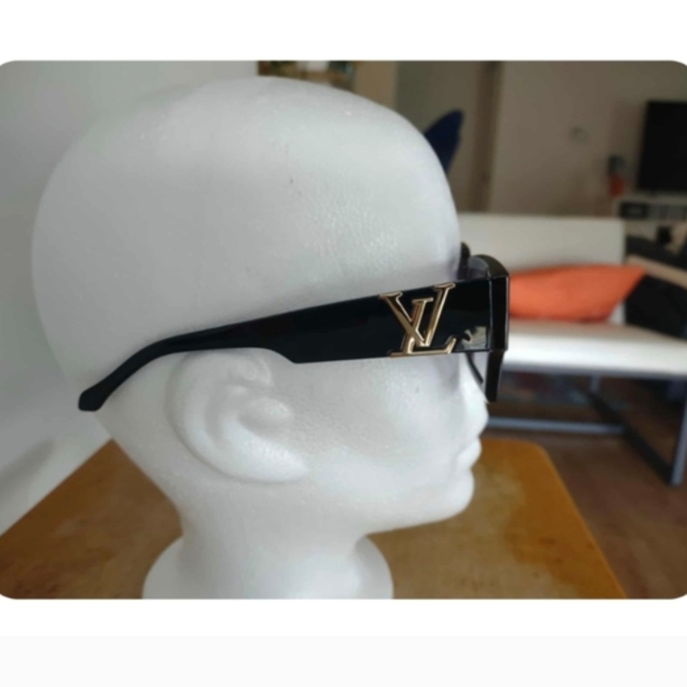 Louis Vuitton Black Sunglasses with Gold LV Logo